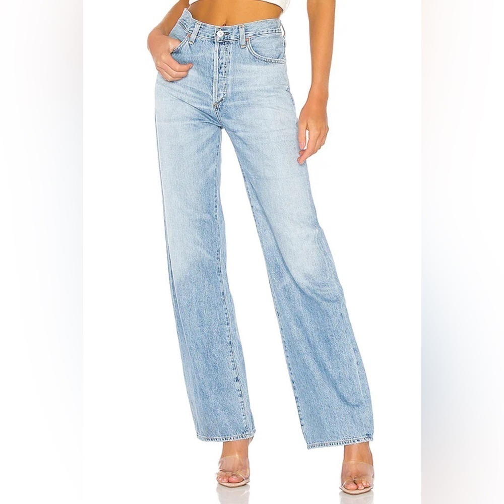 NWOT Citizens Of Humanity Light Blue Wide Leg Jeans Size 30